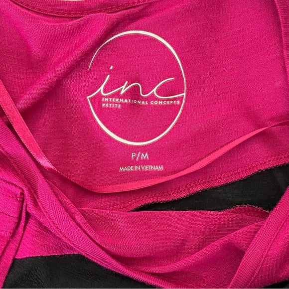 Y2K INC Rhinestone Cold Shoulder Ruched Side Colorblock Mini Dress Pink Black MP - Picture 8 of 15